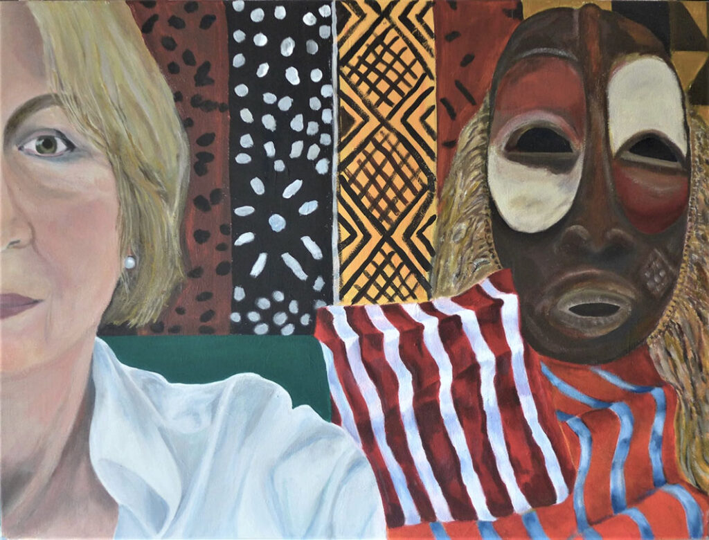 Die Maske und ich, 60 x 80 cm, Acryl auf Leinwand, 2020