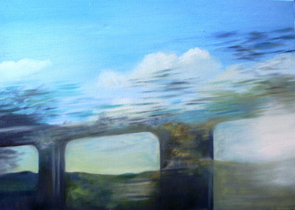 Zug 2, 50 x 60 cm, Öl auf Leinwand, 2013