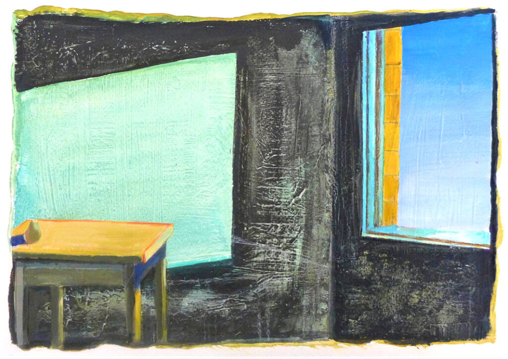 o.T. 4, 21 x 29 cm, Collage und Acryl auf Papier, 2021